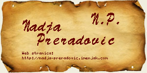 Nadja Preradović vizit kartica